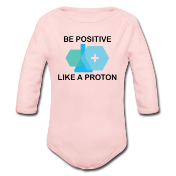 "Be Positive" (black) - Baby Long Sleeve One Piece light pink / 6 months - LabRatGifts - 1