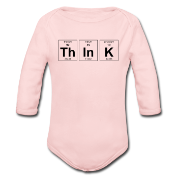 "ThInK" (black) - Baby Long Sleeve One Piece light pink / 6 months - LabRatGifts - 1