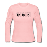 "ThInK" (black) - Women's Long Sleeve T-Shirt light pink / S - LabRatGifts - 3