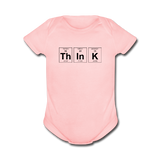 "ThInK" (black) - Baby Short Sleeve One Piece light pink / Newborn - LabRatGifts - 1