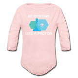 "Be Positive" (white) - Baby Long Sleeve One Piece light pink / 6 months - LabRatGifts - 2