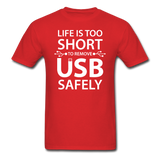 "Life is too Short" (white) - Men's T-Shirt red / S - LabRatGifts - 9