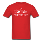 "In Science We Trust" (white) - Men's T-Shirt red / S - LabRatGifts - 8
