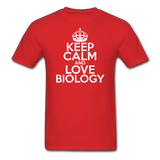 "Keep Calm and Love Biology" (white) - Men's T-Shirt red / S - LabRatGifts - 1