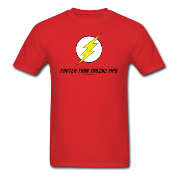 "Faster Than 186,282 MPS" - Men's T-Shirt red / S - LabRatGifts - 1