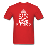 "Keep Calm and Love Physics" (white) - Men's T-Shirt red / S - LabRatGifts - 1
