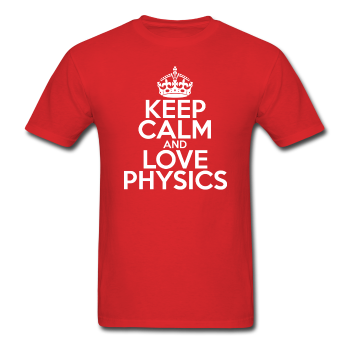 "Keep Calm and Love Physics" (white) - Men's T-Shirt red / S - LabRatGifts - 1