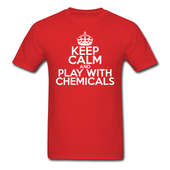 "Keep Calm and Play With Chemicals" (white) - Men's T-Shirt red / S - LabRatGifts - 1