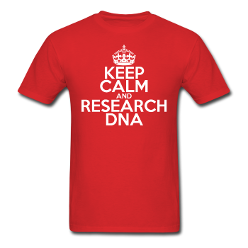 "Keep Calm and Research DNA" (white) - Men's T-Shirt red / S - LabRatGifts - 1