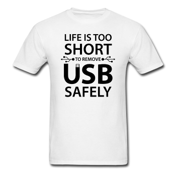 "Life is too Short" (black) - Men's T-Shirt white / S - LabRatGifts - 1