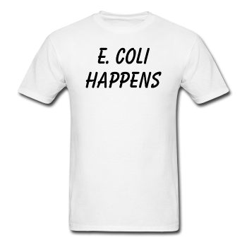 "E. Coli Happens" (black) - Men's T-Shirt white / S - LabRatGifts - 1