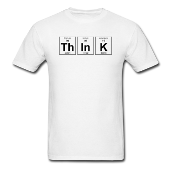 "ThInK" (black) - Men's T-Shirt white / S - LabRatGifts - 1