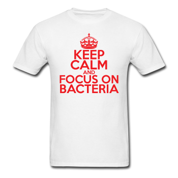 "Keep Calm and Focus On Bacteria" (red) - Men's T-Shirt white / S - LabRatGifts - 1