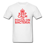 "Keep Calm and Focus On Bacteria" (red) - Men's T-Shirt white / S - LabRatGifts - 1