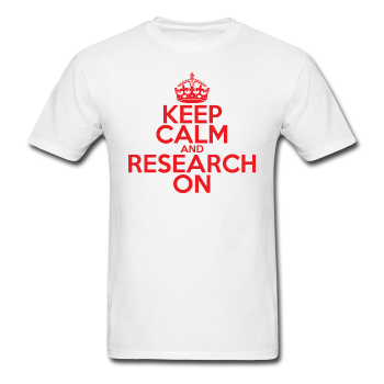 "Keep Calm and Research On" (red) - Men's T-Shirt white / S - LabRatGifts - 1