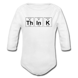 "ThInK" (black) - Baby Long Sleeve One Piece white / 6 months - LabRatGifts - 2