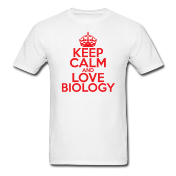"Keep Calm and Love Biology" (red) - Men's T-Shirt white / S - LabRatGifts - 1