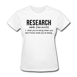 "Research" (black) - Women's T-Shirt white / S - LabRatGifts - 1