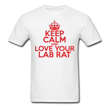 "Keep Calm and Love Your Lab Rat" (red) - Men's T-Shirt white / S - LabRatGifts - 1