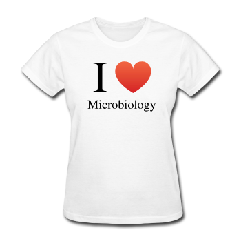 "I ♥ Microbiology" (black) - Women's T-Shirt white / S - LabRatGifts - 1