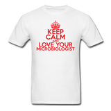"Keep Calm and Love Your Microbiologist" (red) - Men's T-Shirt white / S - LabRatGifts - 1