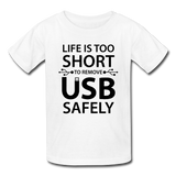 "Life is too Short" (black) - Kids' T-Shirt white / XS - LabRatGifts - 3