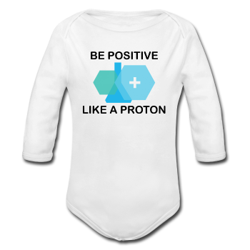 "Be Positive" (black) - Baby Long Sleeve One Piece white / 6 months - LabRatGifts - 2