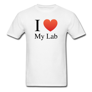 "I ♥ My Lab" (black) - Men's T-Shirt white / S - LabRatGifts - 1