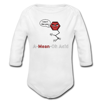 "A-Mean-Oh Acid" - Baby Long Sleeve One Piece white / 6 months - LabRatGifts - 2
