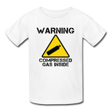 "Warning Compressed Gas Inside" - Kids' T-Shirt white / XS - LabRatGifts - 5