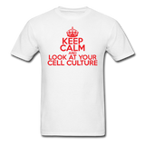 "Keep Calm and Look At Your Cell Culture" (red) - Men's T-Shirt white / S - LabRatGifts - 1