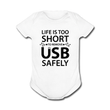 "Life is too Short" (black) - Baby Short Sleeve One Piece white / Newborn - LabRatGifts - 4