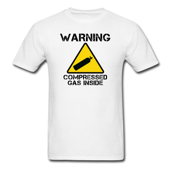 "Warning Compressed Gas Inside" - Men's T-Shirt white / S - LabRatGifts - 1