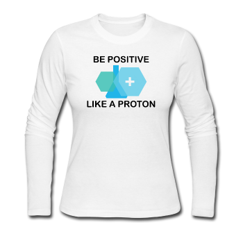 "Be Positive" (black) - Women's Long Sleeve T-Shirt white / S - LabRatGifts - 1