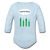 "Team Science" - Baby Long Sleeve One Piece powder blue / 6 months - LabRatGifts - 1