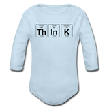 "ThInK" (black) - Baby Long Sleeve One Piece powder blue / 6 months - LabRatGifts - 3