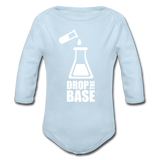 "Drop the Base" - Baby Long Sleeve One Piece powder blue / 6 months - LabRatGifts - 3