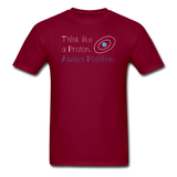 "Think like a Proton" (white) - Men's T-Shirt burgundy / S - LabRatGifts - 3
