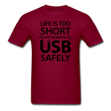 "Life is too Short" (black) - Men's T-Shirt burgundy / S - LabRatGifts - 13