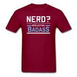 "Nerd? I Prefer the Term Intellectual Badass" - Men's T-Shirt burgundy / S - LabRatGifts - 3