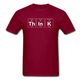 "ThInK" (white) - Men's T-Shirt burgundy / S - LabRatGifts - 4