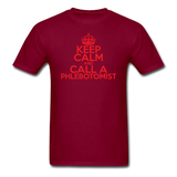 "Keep Calm and Call A Phlebotomist" (red) - Men's T-Shirt burgundy / S - LabRatGifts - 10