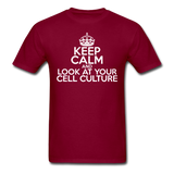 "Keep Calm and Look At Your Cell Culture" (white) - Men's T-Shirt burgundy / S - LabRatGifts - 6