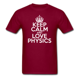 "Keep Calm and Love Physics" (white) - Men's T-Shirt burgundy / S - LabRatGifts - 6