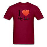 "I ♥ My Lab" (black) - Men's T-Shirt burgundy / S - LabRatGifts - 9