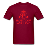"Keep Calm and Trust Your Lab Tech" (red) - Men's T-Shirt burgundy / S - LabRatGifts - 10