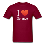 "I ♥ Science" (white) - Men's T-Shirt burgundy / S - LabRatGifts - 3