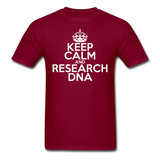 "Keep Calm and Research DNA" (white) - Men's T-Shirt burgundy / S - LabRatGifts - 6
