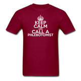 "Keep Calm and Call A Phlebotomist" (white) - Men's T-Shirt burgundy / S - LabRatGifts - 6