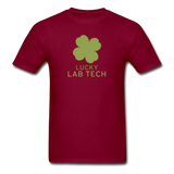 "Lucky Lab Tech" - Men's T-Shirt burgundy / S - LabRatGifts - 11